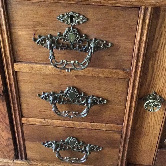 🍋 Antique Victorian Ornate Drawer Drop Pulls Vintage Lot of 6 - Picture 7 of 8